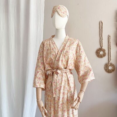 Kimono aus Leinen + Viskose / Pistazie
