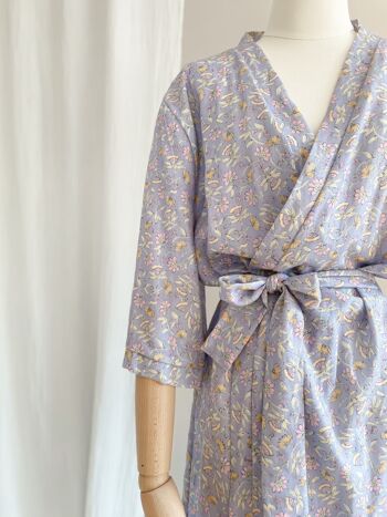 Kimono lin + viscose / bleu 3