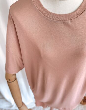 T-shirt maille fine / rose tendre 6