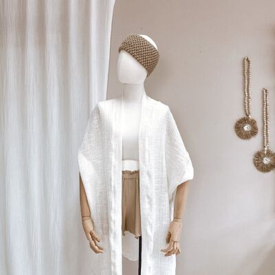 Kimono - ivory cotton gauze