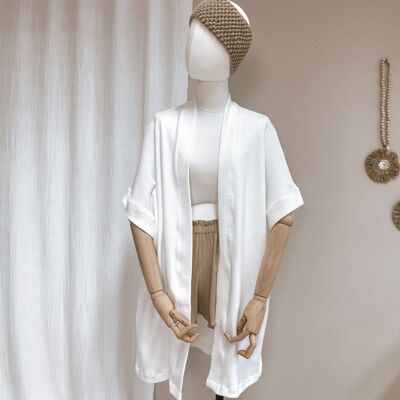 Kimono - cotton knit - ivory