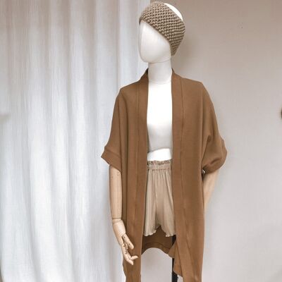 Kimono – Baumwollstrick – Karamell