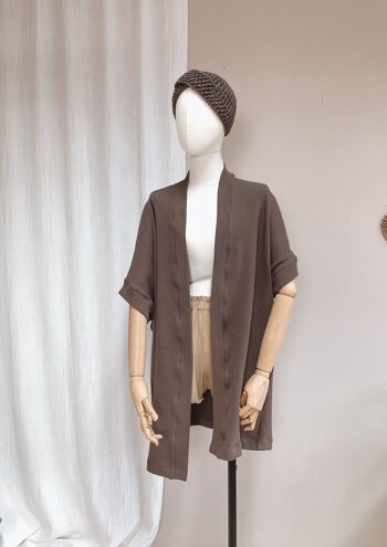 Kimono - maille coton - chocolat moka 5