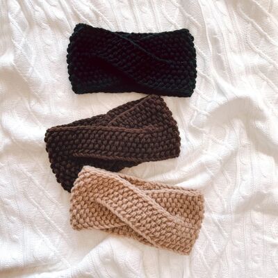 Hand-knitted headband