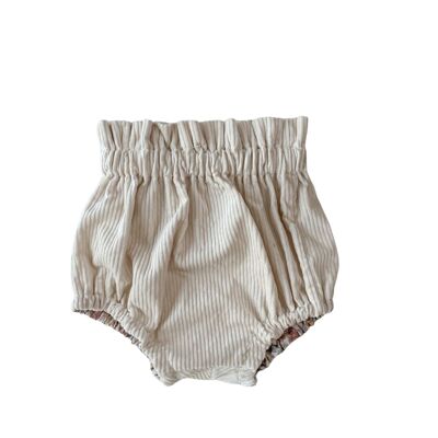 Bloomers de muselina / pana crema + rubor floral