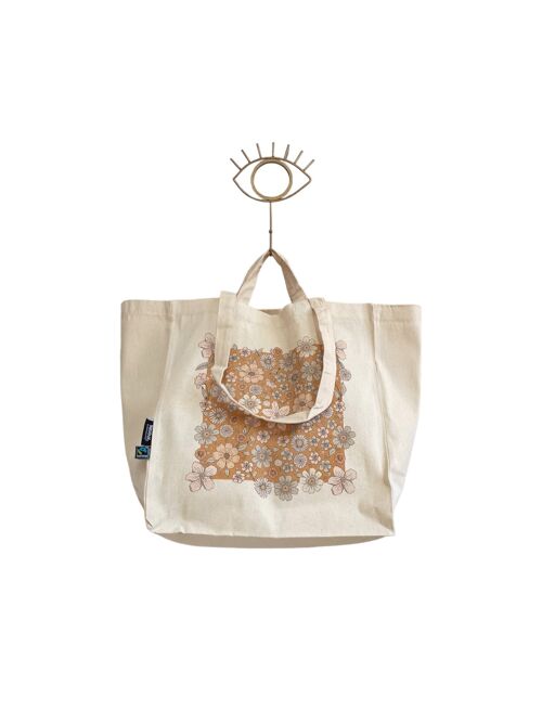 Milla Shopping Bag / Bold floral caramel