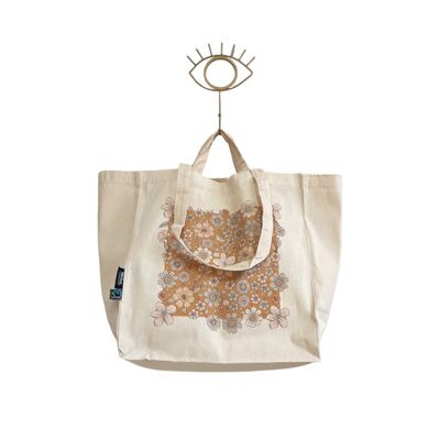 Milla Shopping Bag / Bold floral caramel
