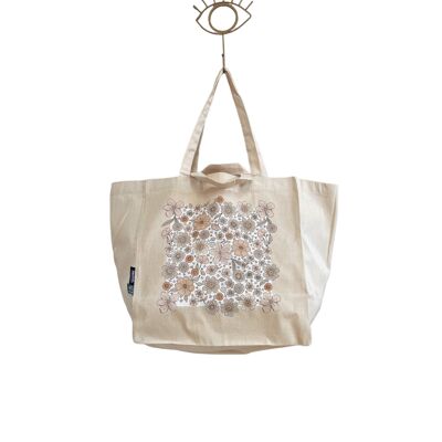 Milla Shopping Bag / Bold floral ecru