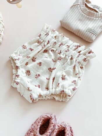 Bloomers en mousseline / fleurs roses vintage 5