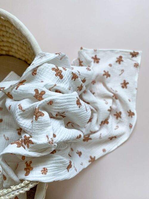 Muslin swaddle / gingerbreadman