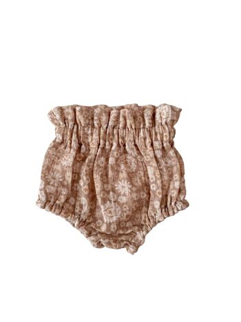 Bloomers mousseline / floral vintage - cappuccino 1