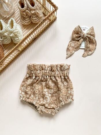 Bloomers mousseline / floral vintage - cappuccino 3