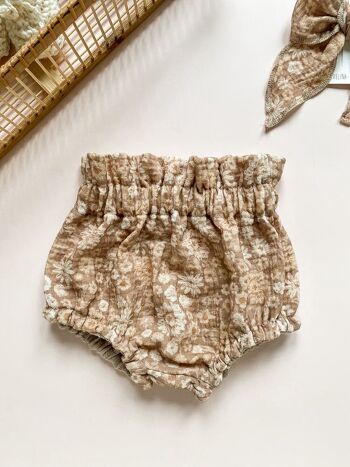 Bloomers mousseline / floral vintage - cappuccino 4
