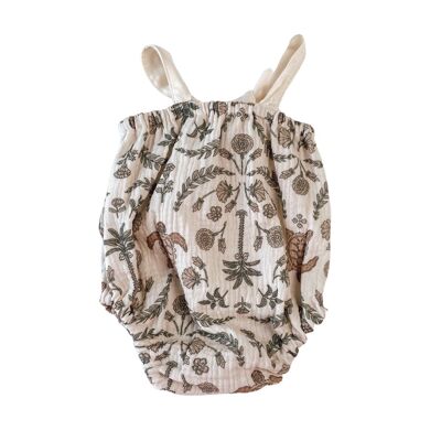 Muslin romper / oriental turtles