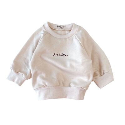 Petite / Kinder-Sweatshirt aus recycelter Baumwolle – Ecru