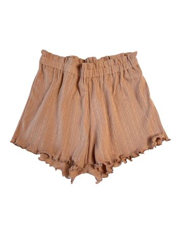 Short à volants pointoille / caramel 1