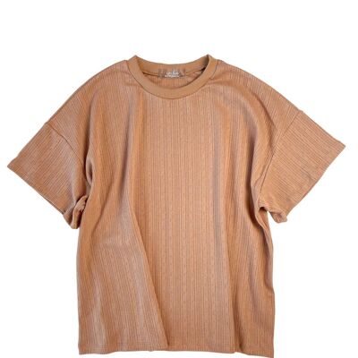 Pointoile-T-Shirt / Karamell