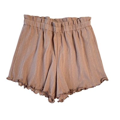 Pointoille ruffle shorts / cacao
