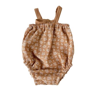 Muslin romper / branches - caramel