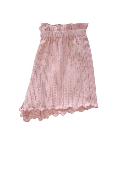 Pointoille ruffle shorts / rose