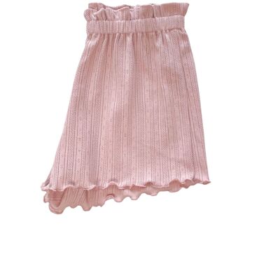 Pointoille ruffle shorts / rose