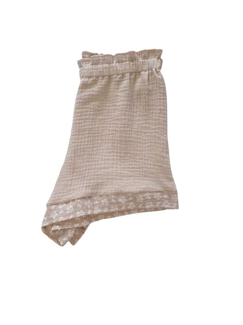 Muslin ruffle shorts / beige
