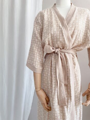 Kimono / branches mousseline - beige 3