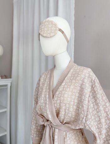 Kimono / branches mousseline - beige 4