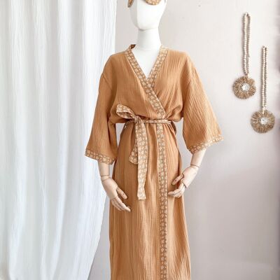 Musselin-Kimono / Karamell
