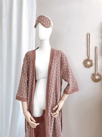 Kimono / branches mousseline - mauve foncé 3