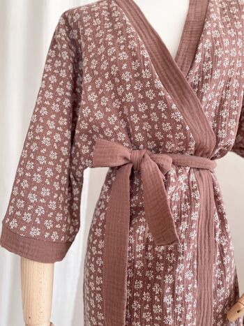 Kimono / branches mousseline - mauve foncé 7