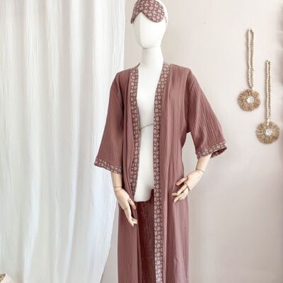 Kimono de muselina / malva oscuro