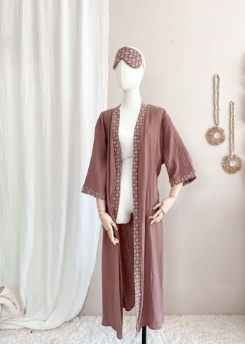 Kimono mousseline / mauve foncé 1