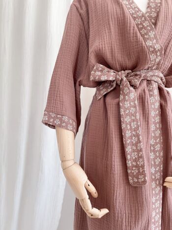 Kimono mousseline / mauve foncé 5