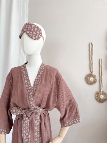 Kimono mousseline / mauve foncé 7