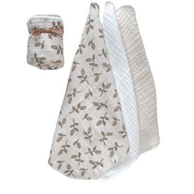 Muslin Burp cloth set / simple floral