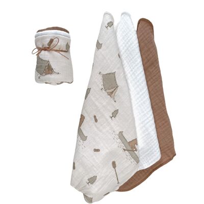 Ensemble de tissu Muslin Burp / camp boho - garçons