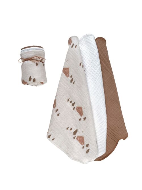 Muslin Burp cloth set / winter village