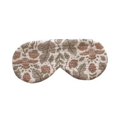 Muslin sleep masks / Ecru Botanical owls