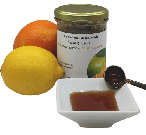 Confiture tomate verte - miel - orange - 210g