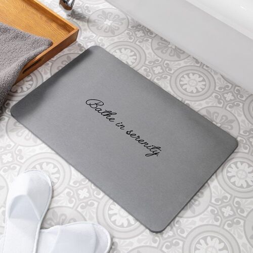 Bathe In Serenity Grey Stone Non Slip Bath Mat