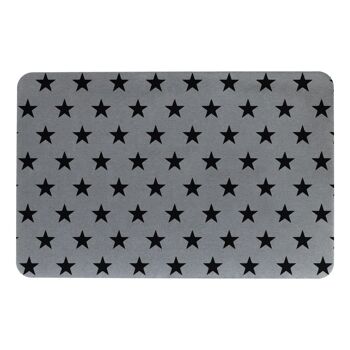 Tapis de bain antidérapant en pierre grise à étoiles noires 2