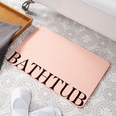 Tapis de bain antidérapant en pierre rose pour baignoire