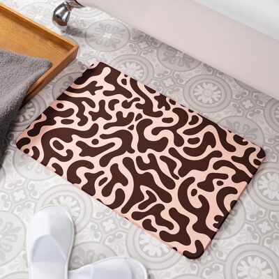 Abstract Blobs Pink Stone Non Slip Bath Mat