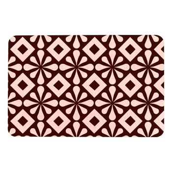 Tapis de bain antidérapant en pierre rose à motif carré 2