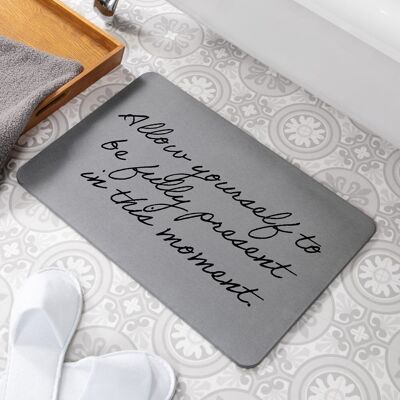 Be Present Grey Stone Non Slip Bath Mat