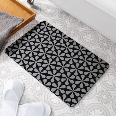 Clover Pattern Grey Stone Non Slip Bath Mat