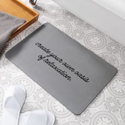 Create Your Own Oasis Of Relaxation Grey Stone Non Slip Bath Mat