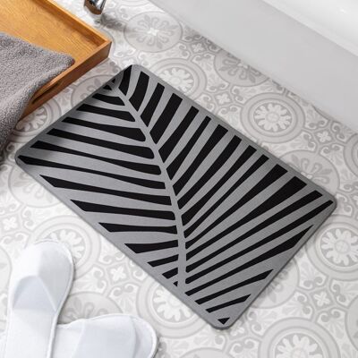 Palm Grey Stone Non Slip Bath Mat