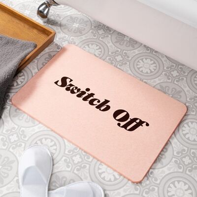 Apague la alfombra de baño antideslizante de piedra rosa